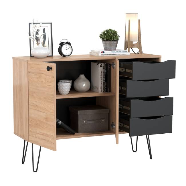 Комод-тумба Брюс 16.233 цвет чёрный/Battle rock Santiago