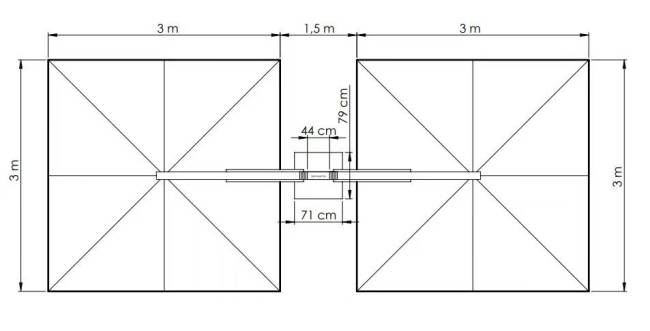 Зонт профессиональный двухкупольный 7.5х3 м Banana Plus Double 7500х3000 мм Зонт профессиональный двухкупольный 7.5х3 м Banana Plus Double 7500х3000 мм