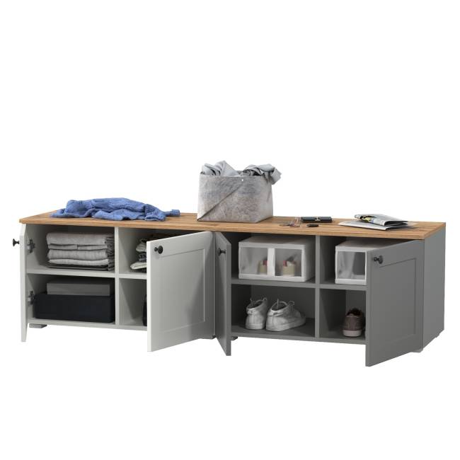 Две тумбы Остин 13.257 цвет белый шагрень/серый графит/дуб крафт золотой Две тумбы Остин 13.257 цвет белый шагрень/серый графит/дуб крафт золотой