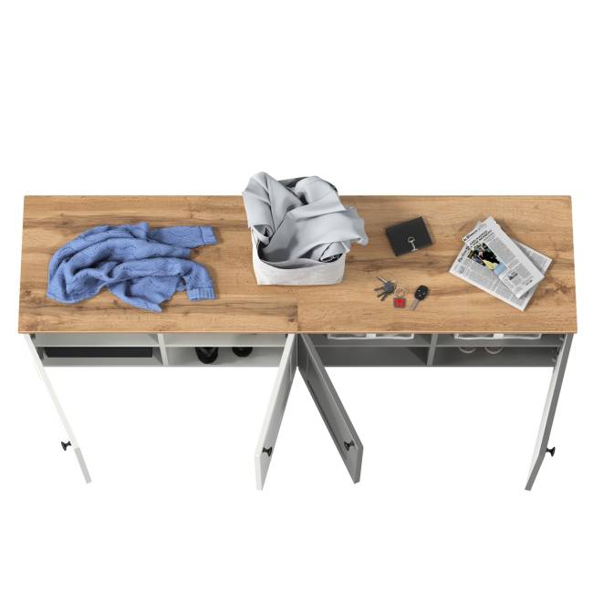 Две тумбы Остин 13.257 цвет белый шагрень/серый графит/дуб крафт золотой Две тумбы Остин 13.257 цвет белый шагрень/серый графит/дуб крафт золотой