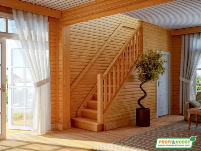 Деревянная лестница ЛС-215м под покраску