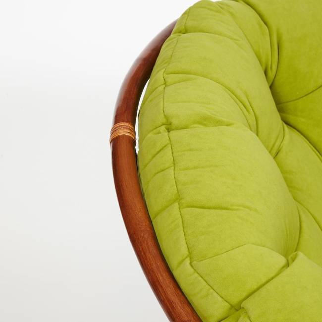 Кресло PAPASAN/ПАПАСАН 23/01 W  /с подушкой/ диаметр подушки 125 см, 115х101х104 см, Pecan (орех), флок Олива, 23 Pecan (орех)