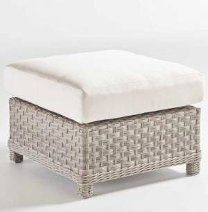 Пуф "Кефалония", из искусственного ротанга, белый, серый Пуф "Кефалония", из искусственного ротанга, белый, серый