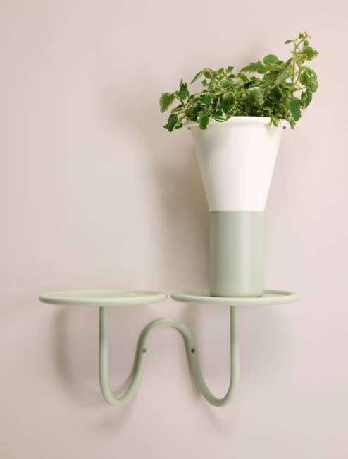 Ваза для цветов Mimosa лен, зеленый шалфей Ø195х310 мм