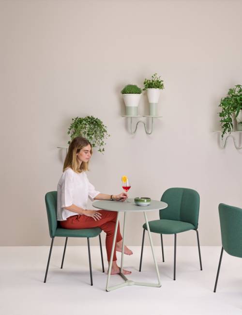 Ваза для цветов Mimosa лен, зеленый шалфей Ø195х310 мм